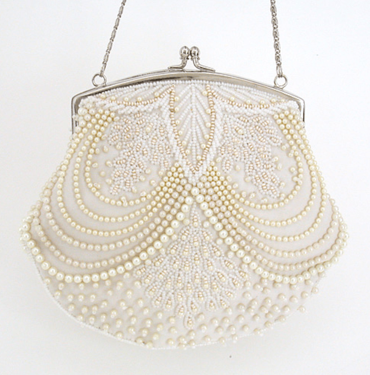 silver pearl clutch