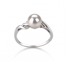 6-7mm AAA Quality Japanese Akoya Cultured Pearl Ring in Andrea White ...