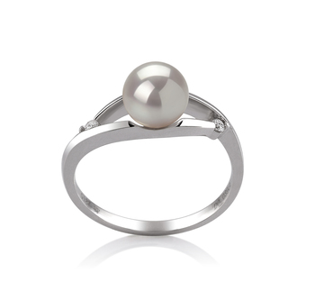 6-7mm AA Quality Japanese Akoya Cultured Pearl Ring in Tanya White for ...