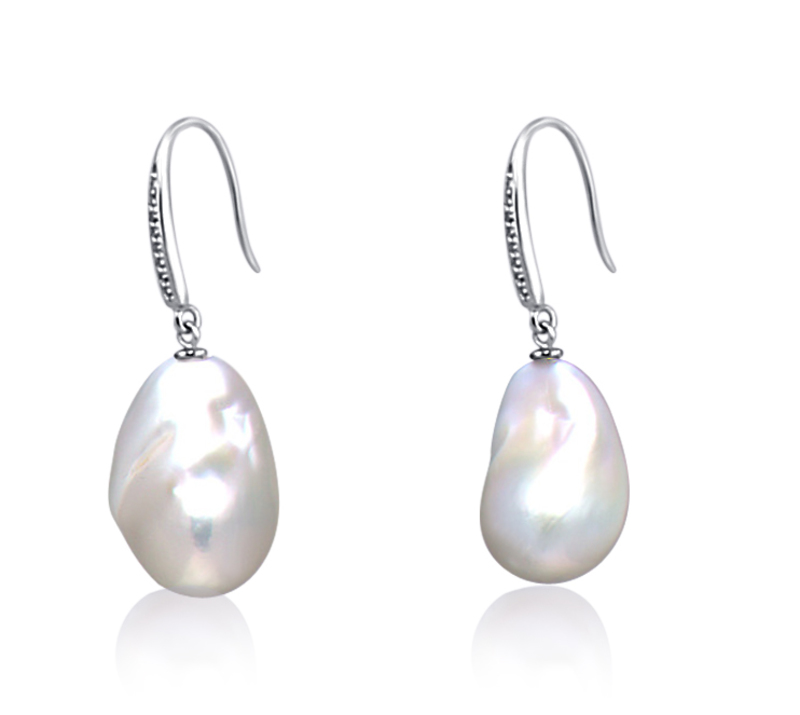 12 13mm Aa Quality Freshwater Edison Cultured Pearl Earring Pair In White For Sale Pearls Only 6981